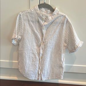 Zara Kids White Striped Button Down Shirt